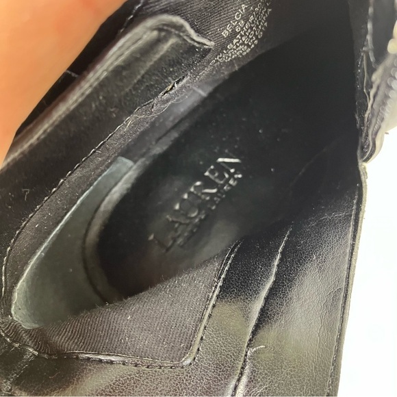 Lauren Ralph Lauren Belcia Black Leather Heeled Bootie Fringe Tassel Detail Sz 6 - Picture 16 of 16